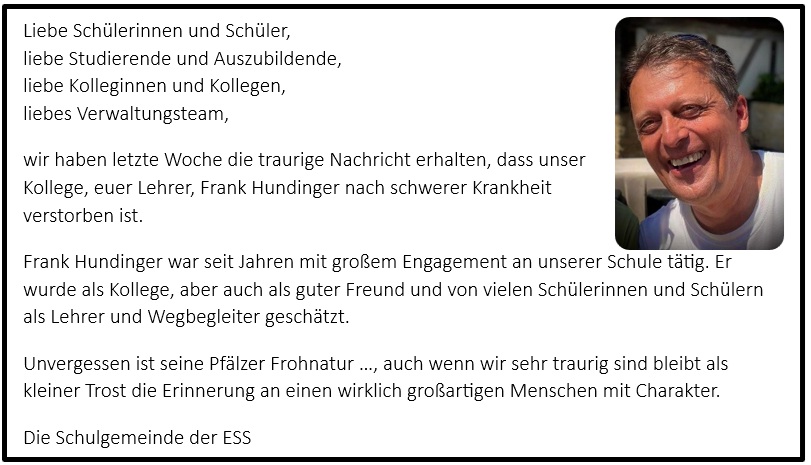 Frank Hundinger nach schwerer Krankheit verstorben